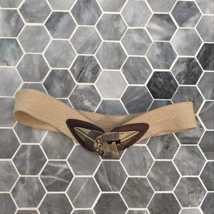 Vintage Fabric Bohemian Boho Arrow Buckle Waist Belt Size Women's Small